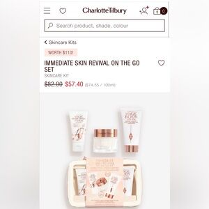 NEW IN BAG: Charlotte Tilbury IMMEDIATE SKIN REVIVAL ON THE GO SET